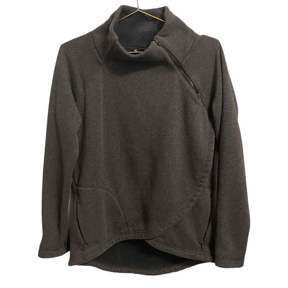 Athleta Tops - Athleta Cozy Karma Asym Pullover Dark Grey Size Small